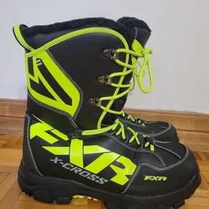 FXR Men's Black and Neon Yellow X-Cross Boots